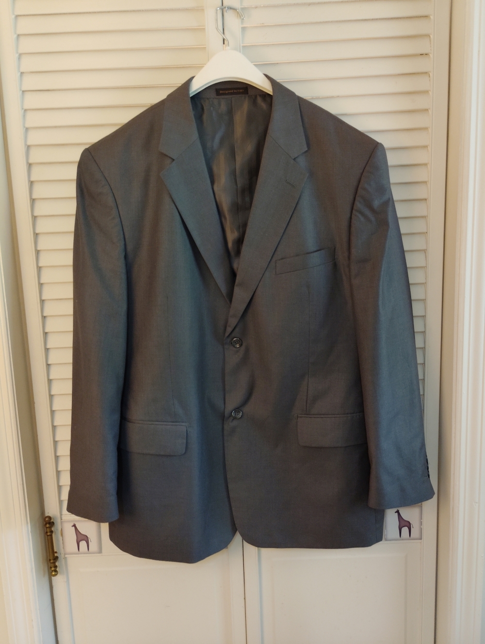 Vinci Men's Gray Two-Button Suit Blazer